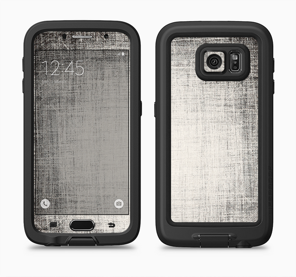 The Black and White Scratched Texture Full Body Samsung Galaxy S6 LifeProof Fre Case Skin Kit