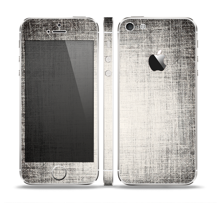The Black and White Scratched Texture Skin Set for the Apple iPhone 5