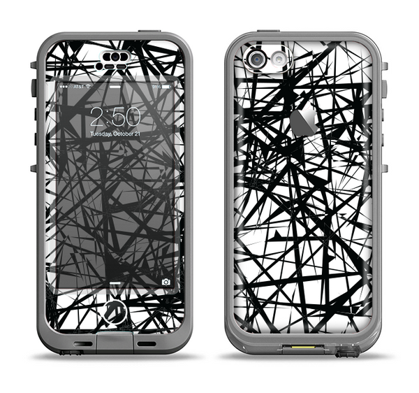 The Black and White Shards Apple iPhone 5c LifeProof Nuud Case Skin Set