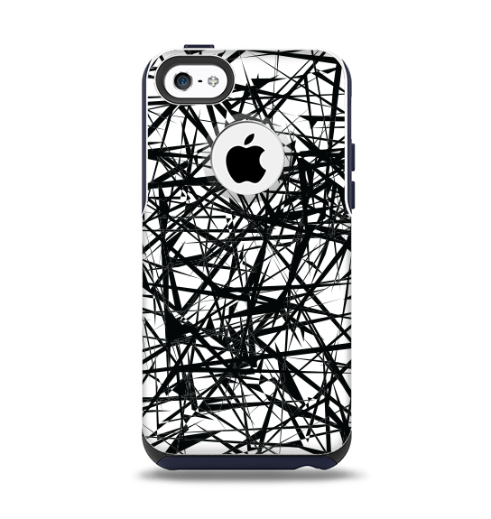 The Black and White Shards Apple iPhone 5c Otterbox Commuter Case Skin Set