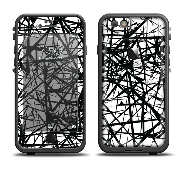 The Black and White Shards Apple iPhone 6/6s Plus LifeProof Fre Case Skin Set