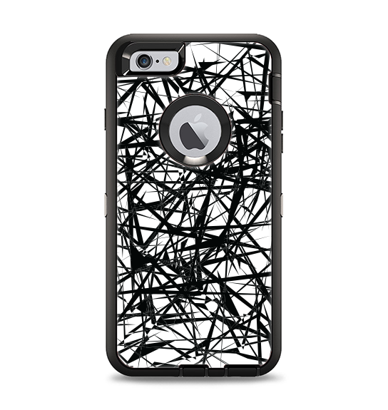 The Black and White Shards Apple iPhone 6 Plus Otterbox Defender Case Skin Set