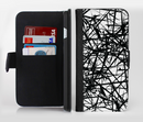 The Black and White Shards Ink-Fuzed Leather Folding Wallet Credit-Card Case for the Apple iPhone 6/6s, 6/6s Plus, 5/5s and 5c