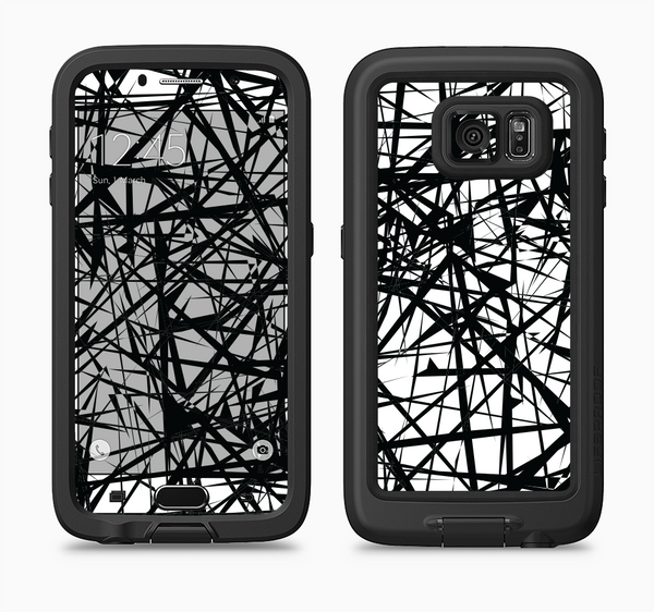 The Black and White Shards Full Body Samsung Galaxy S6 LifeProof Fre Case Skin Kit