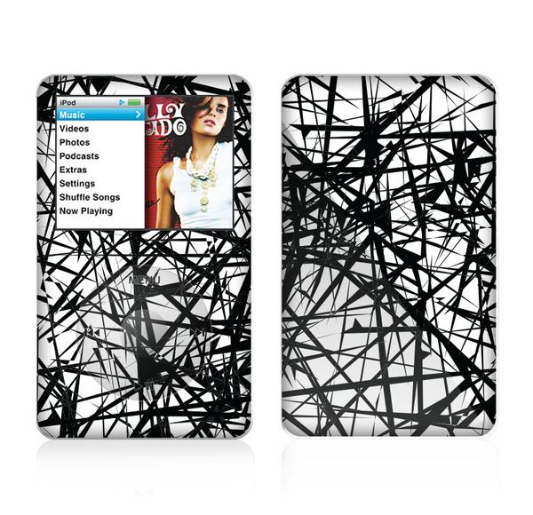 The Black and White Shards Skin For The Apple iPod Classic