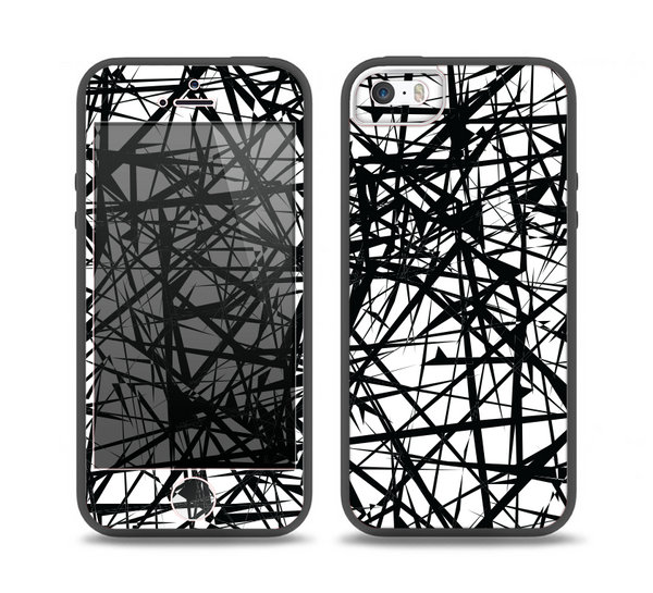 The Black and White Shards Skin Set for the iPhone 5-5s Skech Glow Case