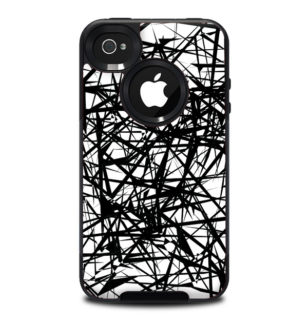 The Black and White Shards Skin for the iPhone 4-4s OtterBox Commuter Case