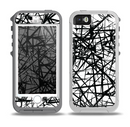 The Black and White Shards Skin for the iPhone 5-5s OtterBox Preserver WaterProof Case