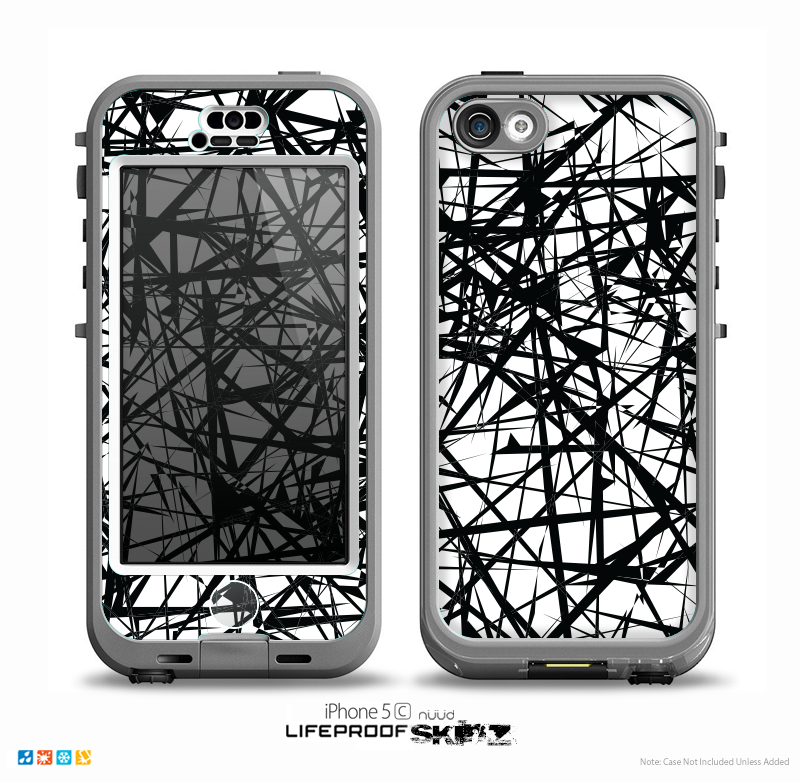 The Black and White Shards Skin for the iPhone 5c nüüd LifeProof Case