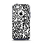 The Black and White Snow Leopard Pattern Apple iPhone 5c Otterbox Commuter Case Skin Set