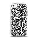 The Black and White Snow Leopard Pattern Apple iPhone 5c Otterbox Symmetry Case Skin Set