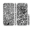 The Black and White Snow Leopard Pattern Sectioned Skin Series for the Apple iPhone 6s Plus