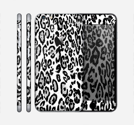 The Black and White Snow Leopard Pattern Skin for the Apple iPhone 6 Plus