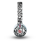 The Black and White Snow Leopard Pattern Skin for the Beats by Dre Mixr Headphones