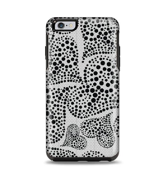The Black and White Spotted Hearts Apple iPhone 6 Plus Otterbox Symmetry Case Skin Set