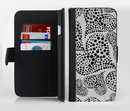 The Black and White Spotted Hearts Ink-Fuzed Leather Folding Wallet Credit-Card Case for the Apple iPhone 6/6s, 6/6s Plus, 5/5s and 5c
