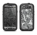 The Black and White Spotted Hearts Samsung Galaxy S3 LifeProof Fre Case Skin Set