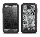 The Black and White Spotted Hearts Samsung Galaxy S4 LifeProof Fre Case Skin Set