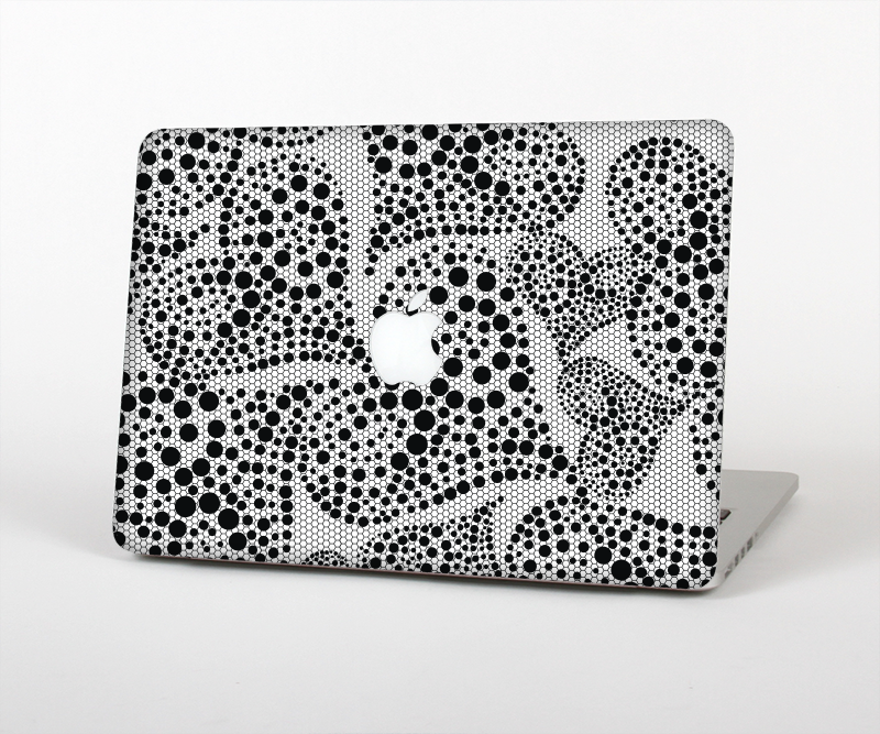 The Black and White Spotted Hearts Skin for the Apple MacBook Pro 13"  (A1278)
