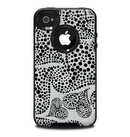The Black and White Spotted Hearts Skin for the iPhone 4-4s OtterBox Commuter Case