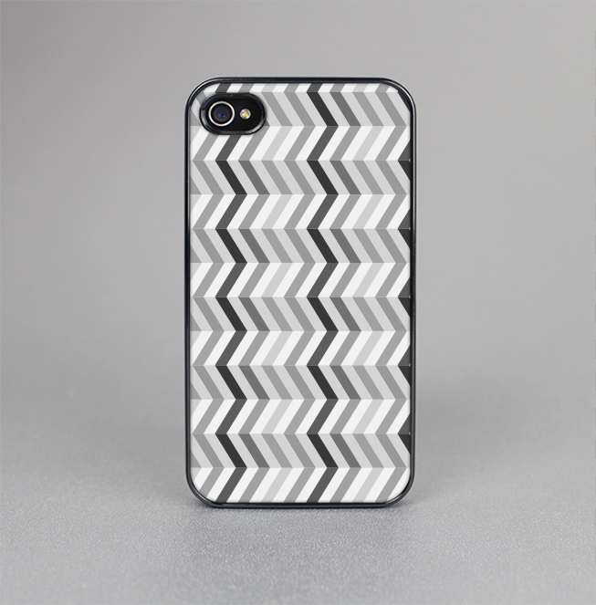 The Black and White Thin Lined ZigZag Pattern Skin-Sert for the Apple iPhone 4-4s Skin-Sert Case