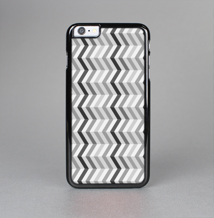 The Black and White Thin Lined ZigZag Pattern Skin-Sert Case for the Apple iPhone 6 Plus