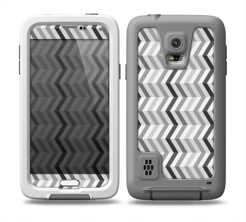 The Black and White Thin Lined ZigZag Pattern Skin for the Samsung Galaxy S5 frē LifeProof Case