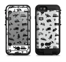The Black and White Travel Collage Pattern Apple iPhone 6/6s LifeProof Fre POWER Case Skin Set