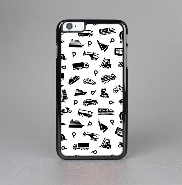 The Black and White Travel Collage Pattern Skin-Sert Case for the Apple iPhone 6