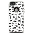 The Black and White Travel Collage Pattern Skin For The iPhone 5-5s Otterbox Commuter Case
