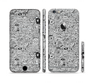 The Black and White Valentine Sketch Pattern Sectioned Skin Series for the Apple iPhone 6s Plus