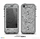 The Black and White Valentine Sketch Pattern Skin for the iPhone 5c nüüd LifeProof Case
