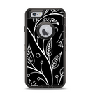 The Black and White Vector Branches Apple iPhone 6 Otterbox Defender Case Skin Set