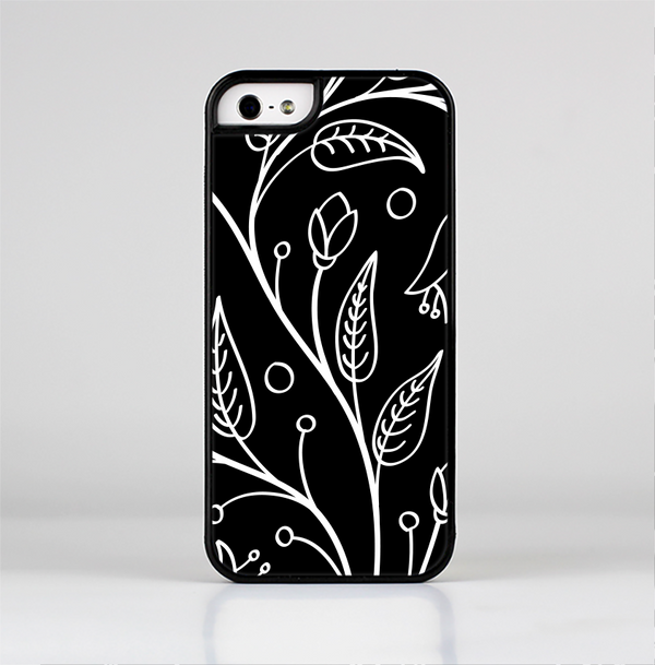 The Black and White Vector Branches Skin-Sert Case for the Apple iPhone 5/5s