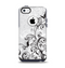 The Black and White Vector Butterfly Floral Apple iPhone 5c Otterbox Commuter Case Skin Set