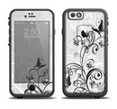 The Black and White Vector Butterfly Floral Apple iPhone 6/6s LifeProof Fre Case Skin Set