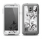 The Black and White Vector Butterfly Floral Samsung Galaxy S5 LifeProof Fre Case Skin Set