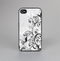 The Black and White Vector Butterfly Floral Skin-Sert for the Apple iPhone 4-4s Skin-Sert Case