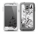 The Black and White Vector Butterfly Floral Skin for the Samsung Galaxy S5 frē LifeProof Case