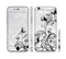 The Black and White Vector Butterfly Floral Sectioned Skin Series for the Apple iPhone 6