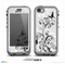 The Black and White Vector Butterfly Floral Skin for the iPhone 5c nüüd LifeProof Case