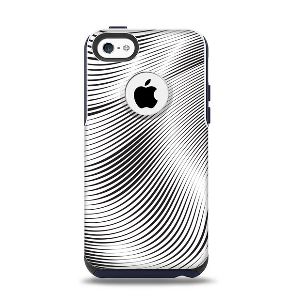 The Black and White Wavy Surface Apple iPhone 5c Otterbox Commuter Case Skin Set