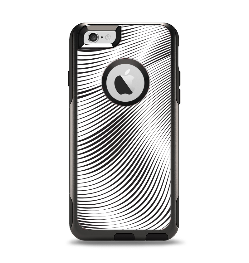 The Black and White Wavy Surface Apple iPhone 6 Otterbox Commuter Case Skin Set