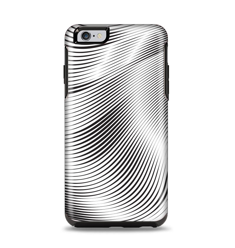 The Black and White Wavy Surface Apple iPhone 6 Plus Otterbox Symmetry Case Skin Set