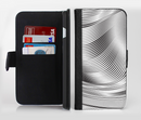 The Black and White Wavy Surface Ink-Fuzed Leather Folding Wallet Credit-Card Case for the Apple iPhone 6/6s, 6/6s Plus, 5/5s and 5c