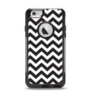 The Black and White Zigzag Chevron Pattern Apple iPhone 6 Otterbox Commuter Case Skin Set