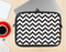 The Black and White Zigzag Chevron Pattern Ink-Fuzed NeoPrene MacBook Laptop Sleeve