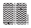 The Black and White Zigzag Chevron Pattern Sectioned Skin Series for the Apple iPhone 6s Plus