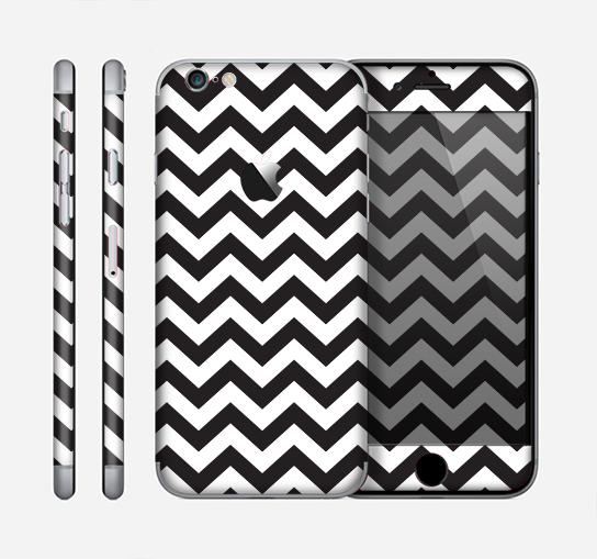 The Black and White Zigzag Chevron Pattern Skin for the Apple iPhone 6