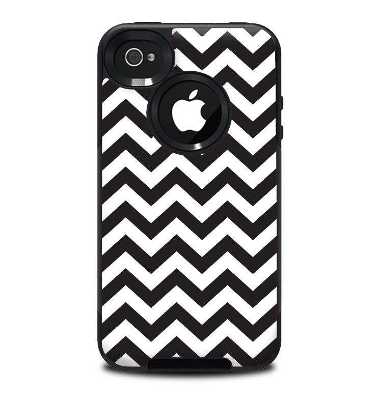 The Black and White Zigzag Chevron Pattern Skin for the iPhone 4-4s OtterBox Commuter Case
